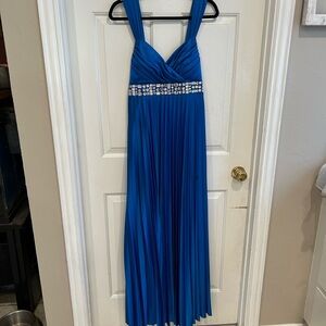 My Michelle Cobalt Blue Maxi Dress with Jeweled Waist